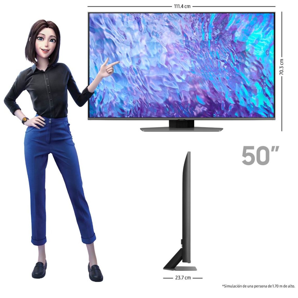 Pantalla 50" Samsung Qled 4K Qn50Q80Cafxzx