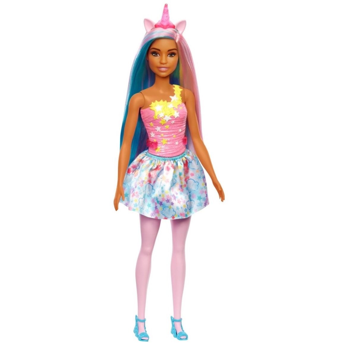 Barbie vestido brillante y unicornio de luces magicas online