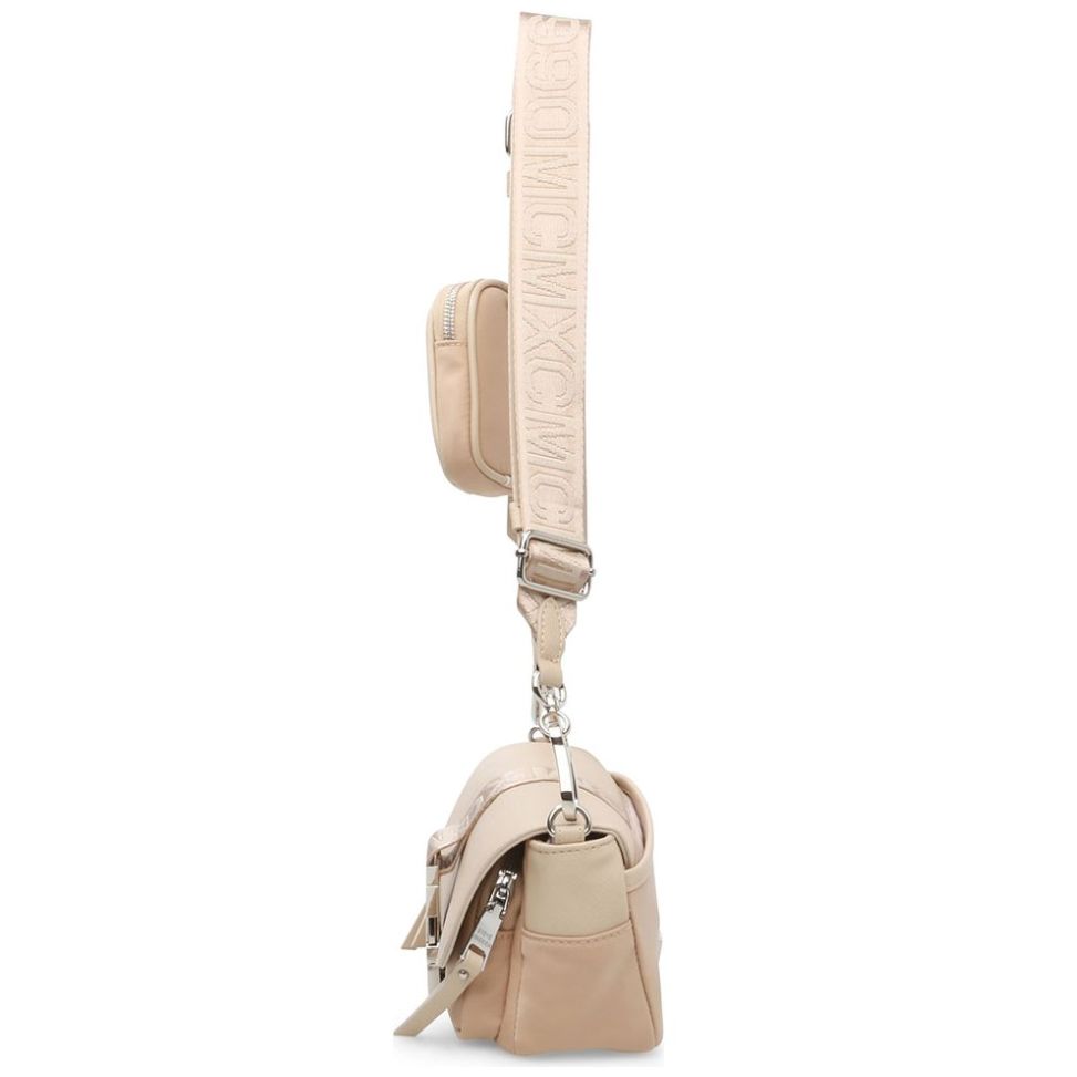 Bolso Steve Madden BMELODIE STONE Beige - Piel Saffiano, Piedras Brillantes, Asa Y Correa Ajustable