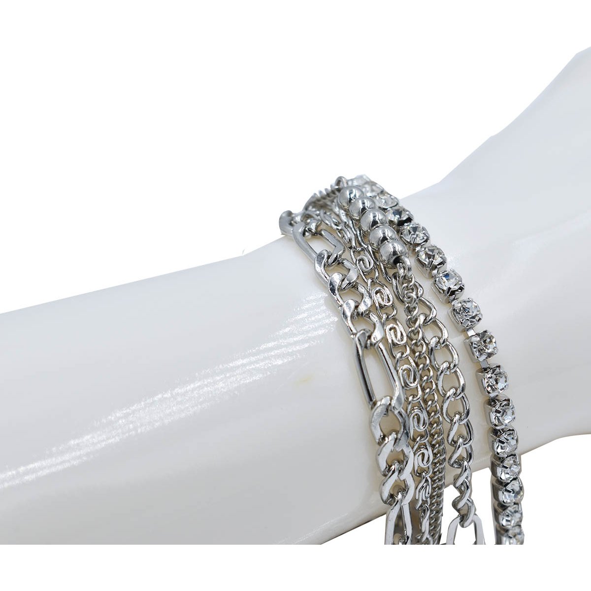 Set de Pulseras Plateado  Lulu