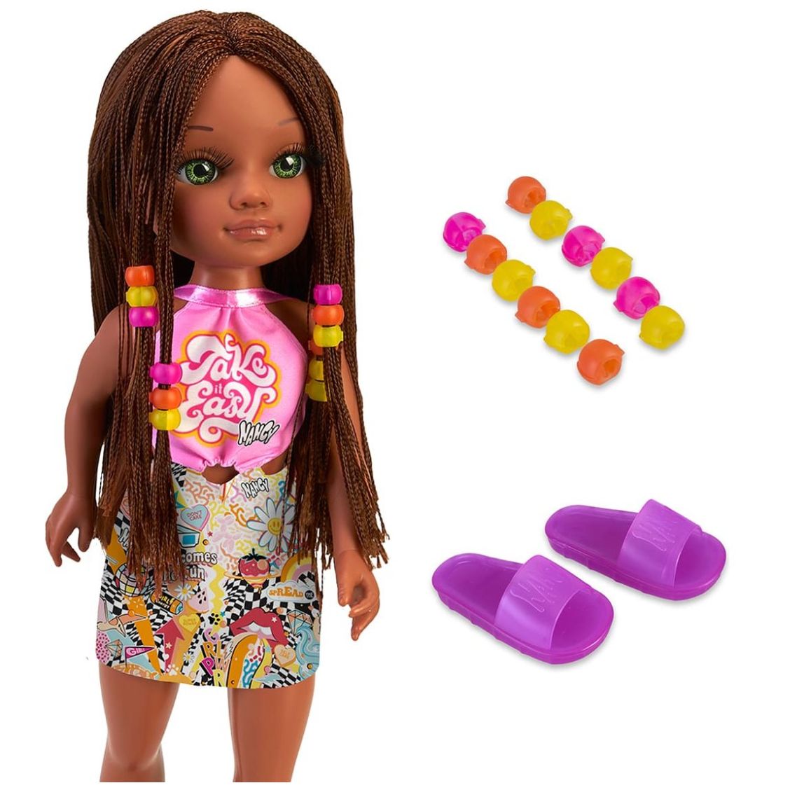 Muñeca Nancy un Dia con Trenzas Castaða