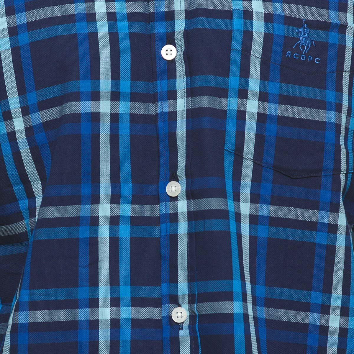 Camisa Ml Cas Cuad Marino Polo Club P11474