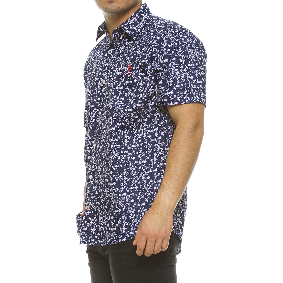 Camisa Mc Cas Estamp Marino Polo Club P11464