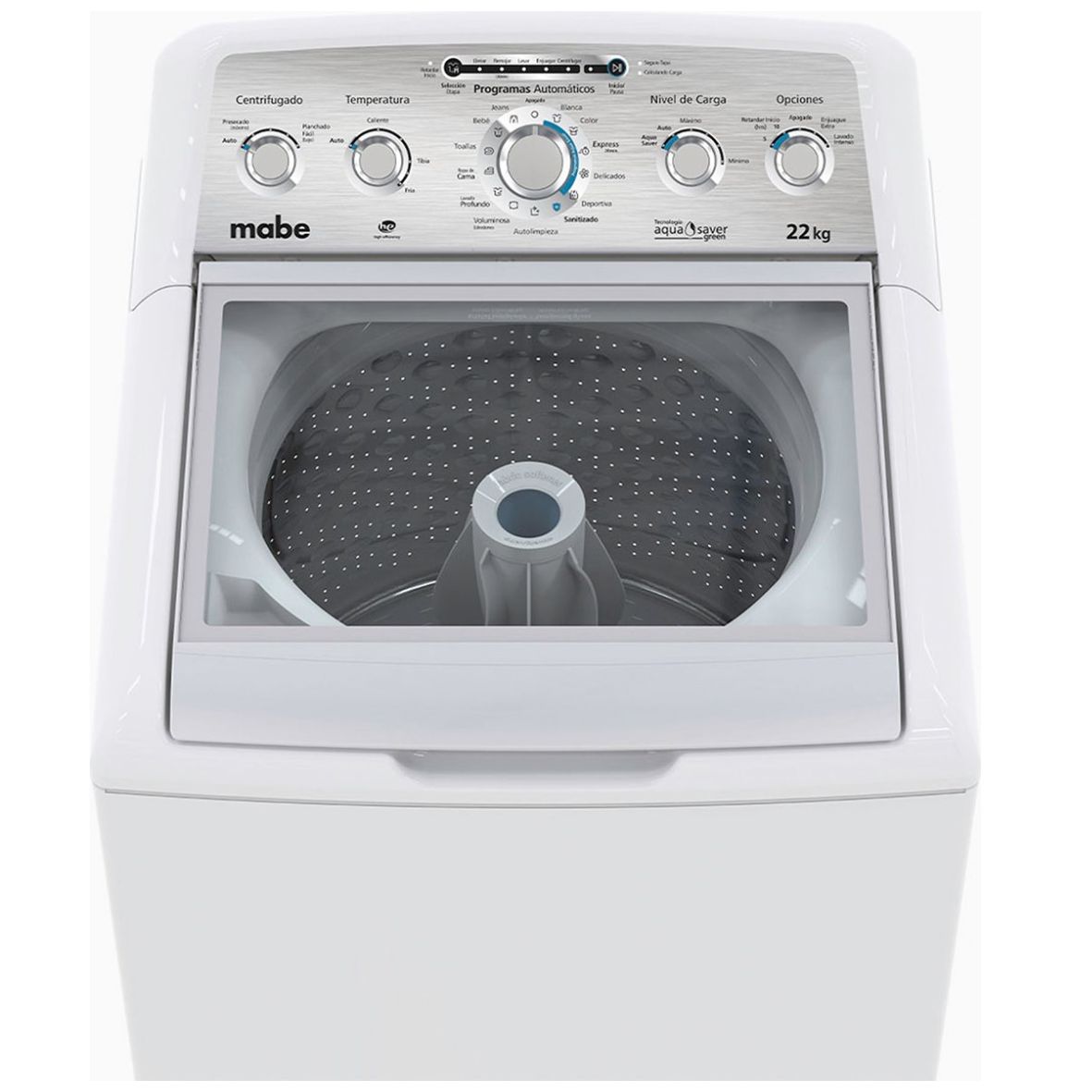 Lavadora Mabe Carga Superior 22Kg Lma72215Wbab0 Blanca