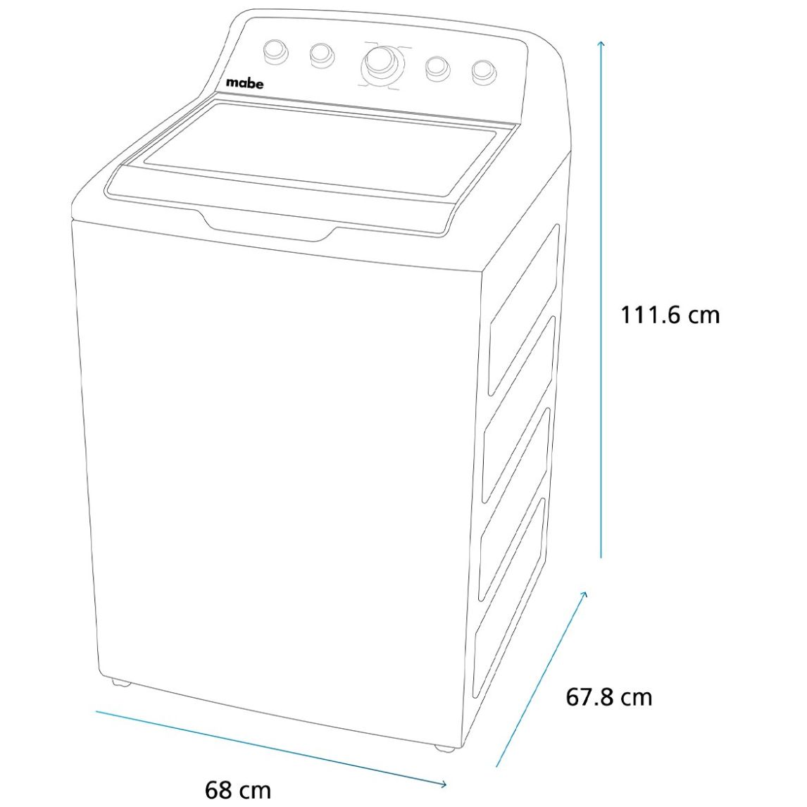 Lavadora Mabe Carga Superior 22Kg Lma72215Wbab0 Blanca