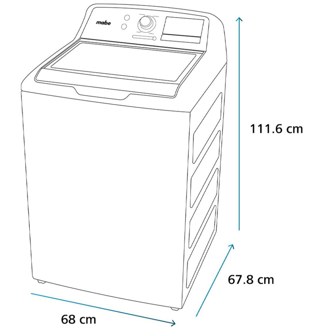 Lavadora Mabe Carga Superior 25Kg Lmp75201Wdab0 Gris