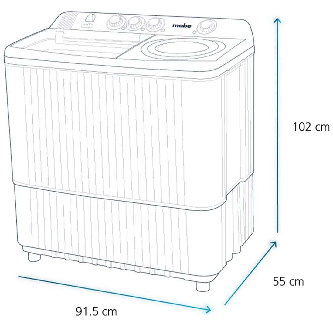 Lavadora Mabe Dos Tinas 18Kg Lmdx8124Pbab0 Blanca