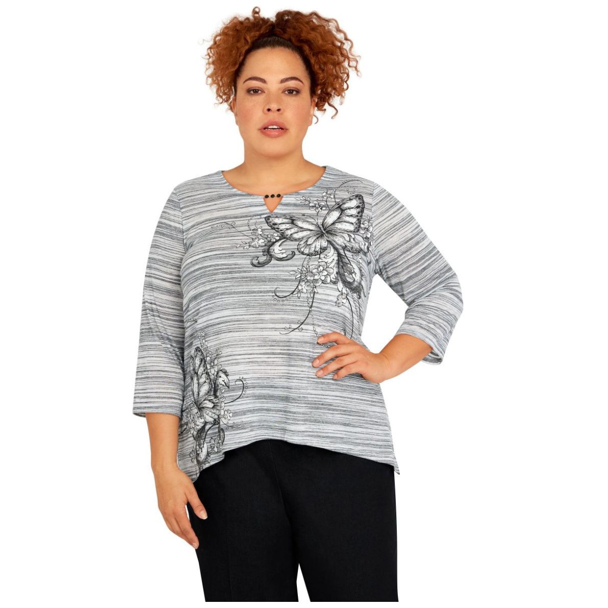 Blusa Estampada Manga 3/4  Alfred Dunner para Mujer