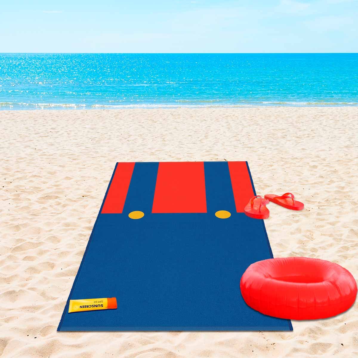 Toalla Playa Mario 1 Rojo 240G 74 Cm X 1.47 Mts Micf Mario Bros