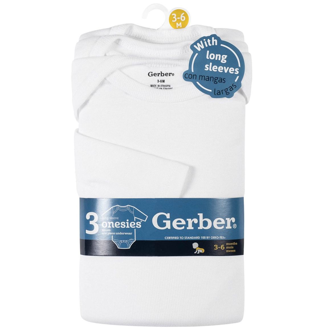 Juego de Tres Pañaleros de Manga Larga Gerber