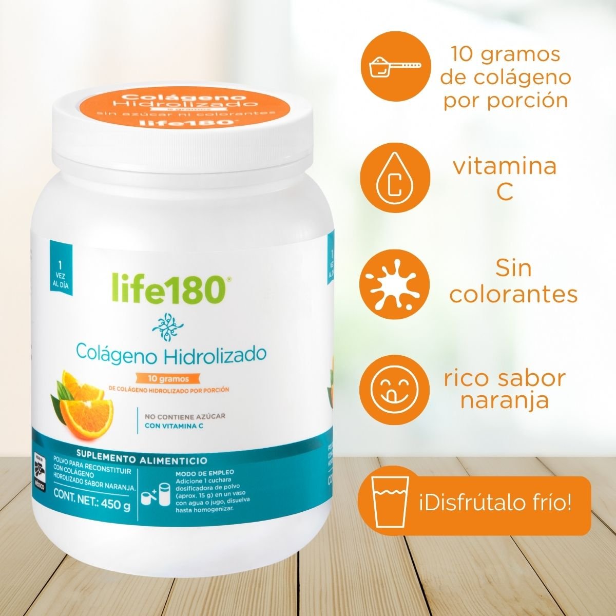 Hidrolizado en Colágeno de 10G Life 180