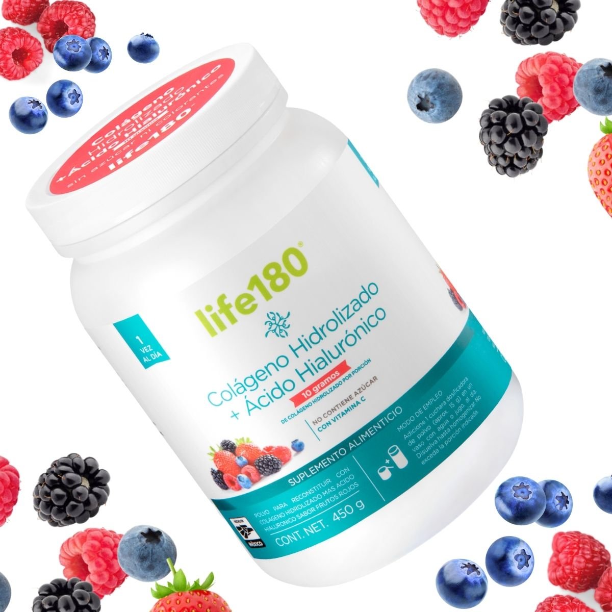 Colágeno Hidrolizado Y Ácido Hialurónico Life 180