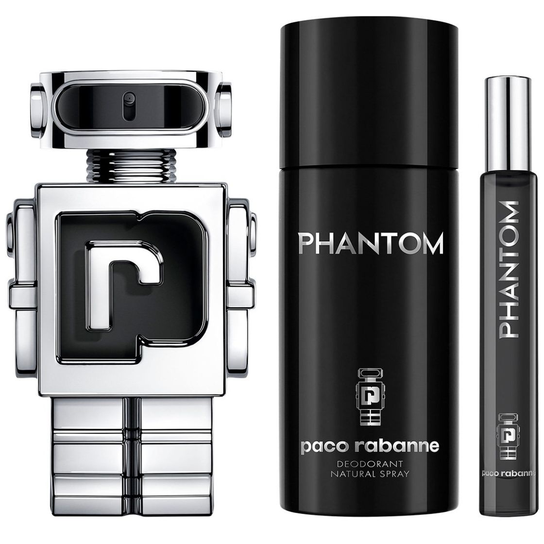 Paco Rabanne Phantom Set para Hombre Perfume Edt 100Ml + Desodorante 150Ml + Perfume de Bolsillo 10Ml