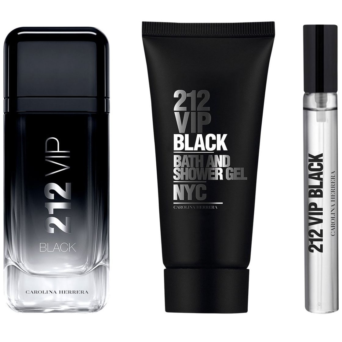 Carolina Herrera 212 Vip Black Men Set para Hombre Perfume Edp 100Ml + Shower Gel 100Ml + Perfume de Bolsillo 10Ml