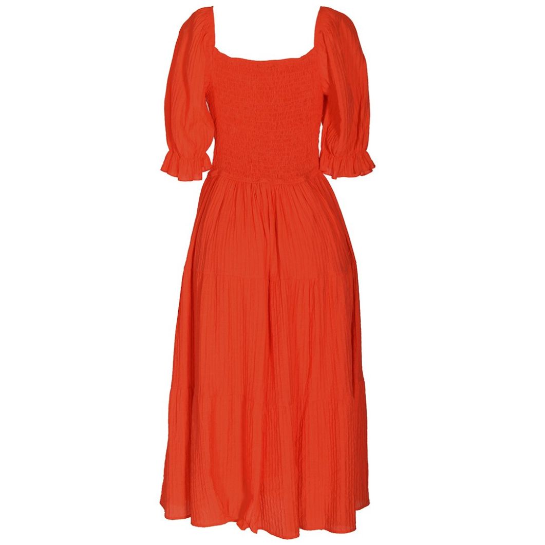 Vestido Largo  con Olanes para Mujer