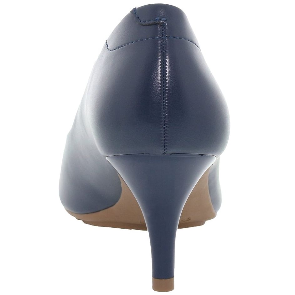Zapatilla Azul Marino Lisa con Tacón Delgado Modare