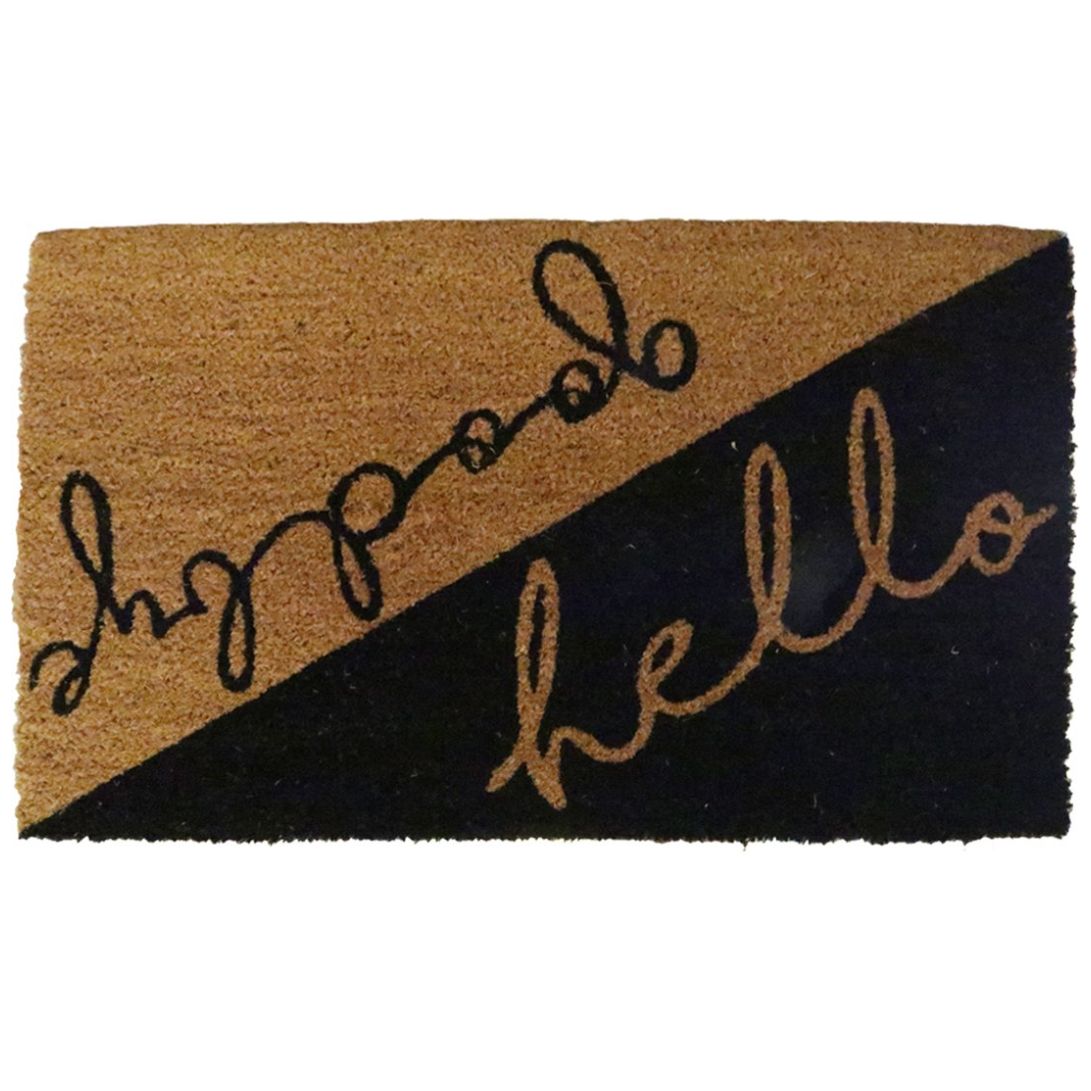 Home Nature Tapete de Fibra de Coco Hello