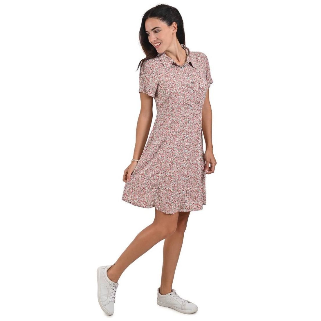 Vestido Camisero Corto Manga Corta Supply