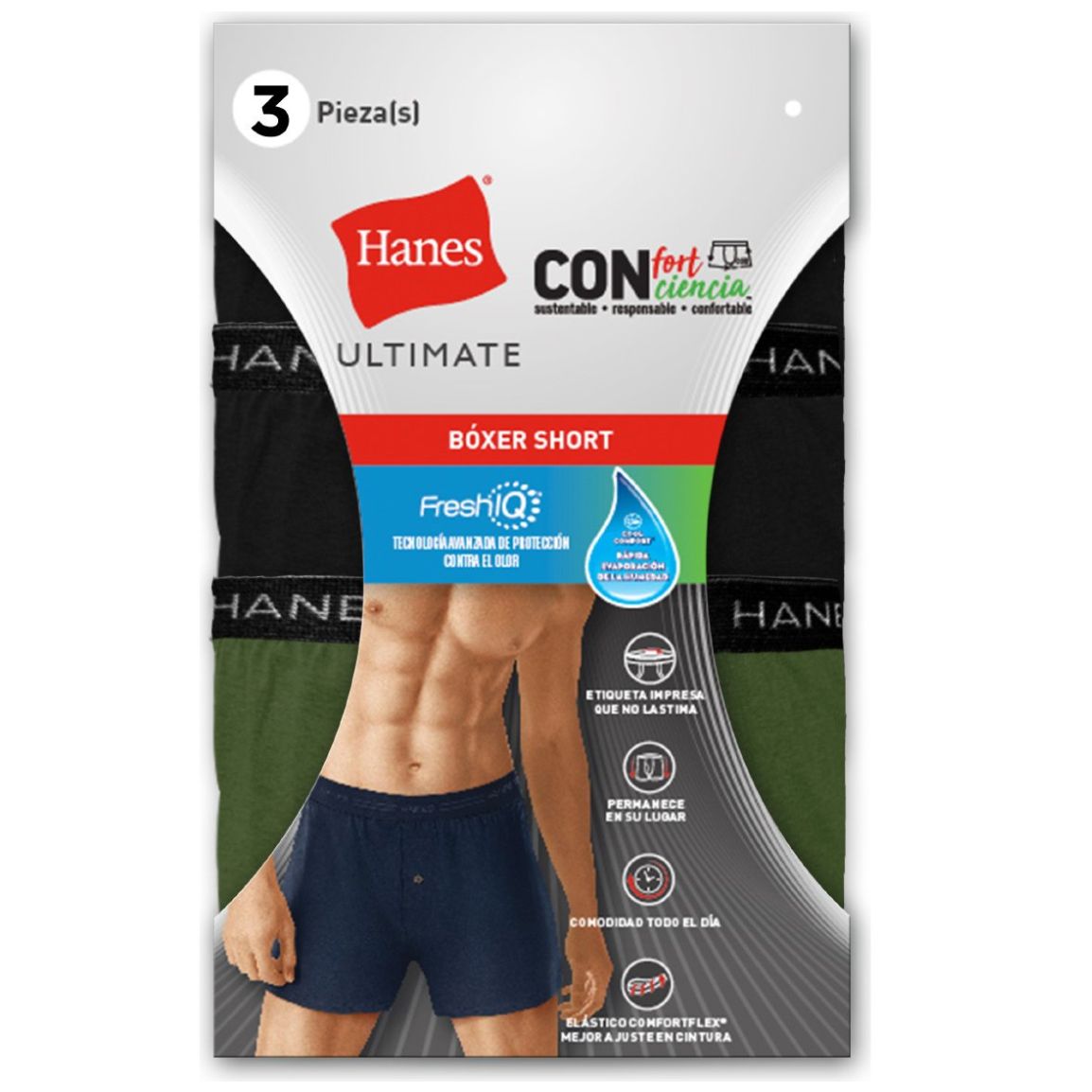 Bóxer para Hombre Short 3 Pack Hanes
