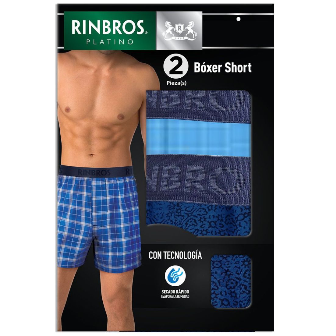 B xer para Hombre Tejido Plano 2 Pack Rinbros