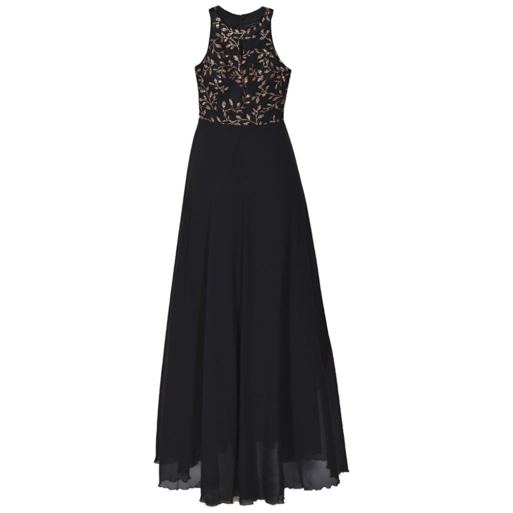 Vestidos largos de chiffon estilo halter con doble tirante Atardecer Tallas Grandes main image 0