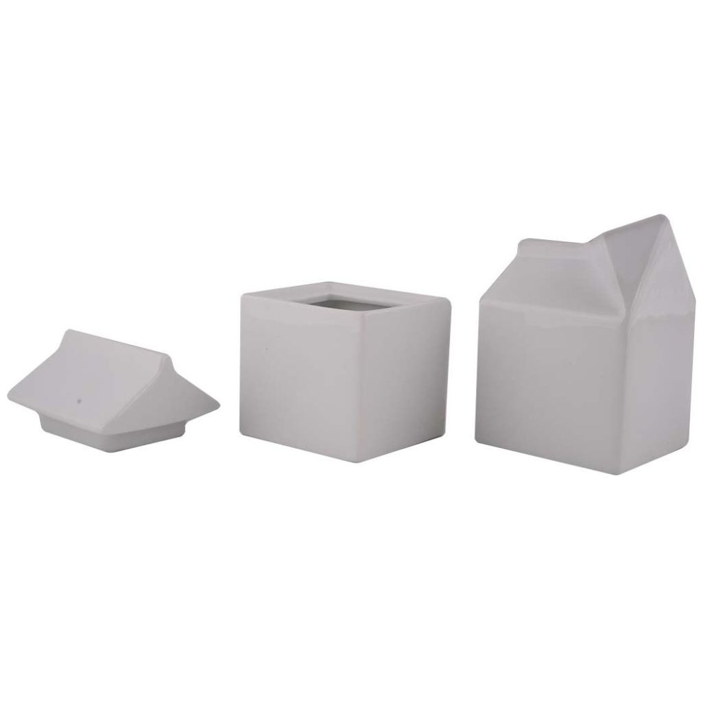 Home Nature Juego de Azucarera Y Cremera de Porcelana Color Blanco 7.7*7*11 Cm Y 7.7*7*10 Cm
