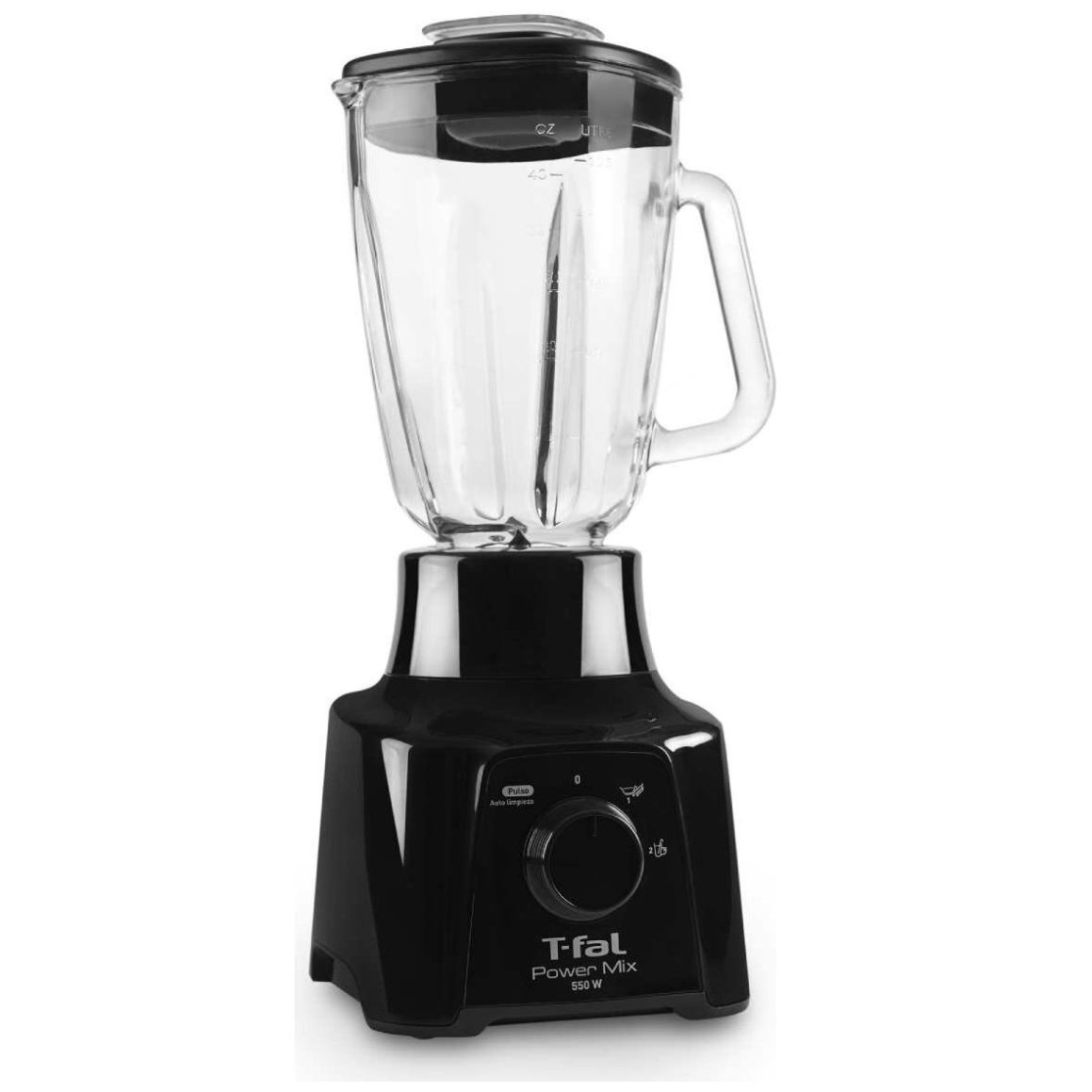 Licuadora Powermix 2V Negra con Vaso de Vidrio T-Fal