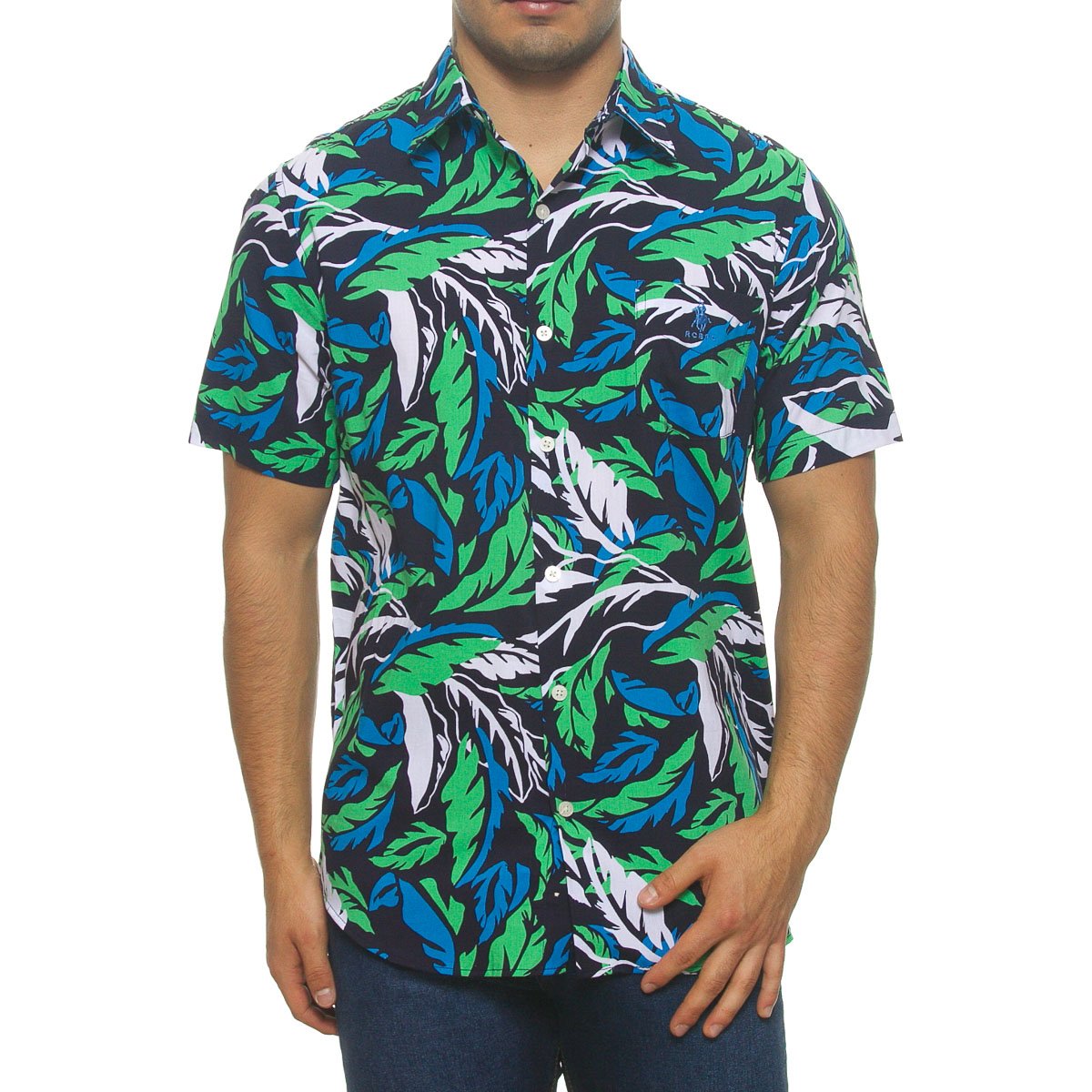 Camisas Elvqul De Hombre Manga Corta Liso Casuales Azul Marino Cuello V