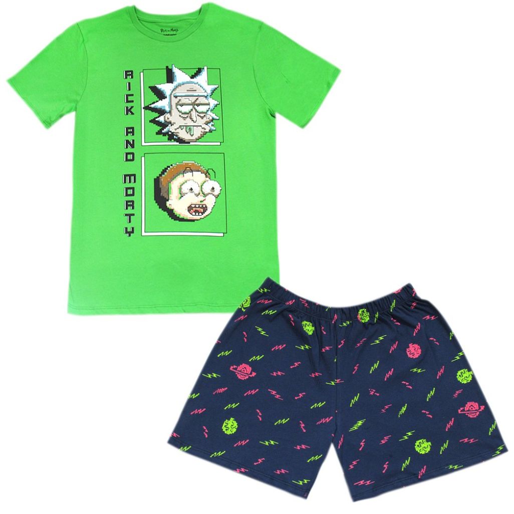 Pijama para Hombre Playera Manga Corta Short Rick And Morty
