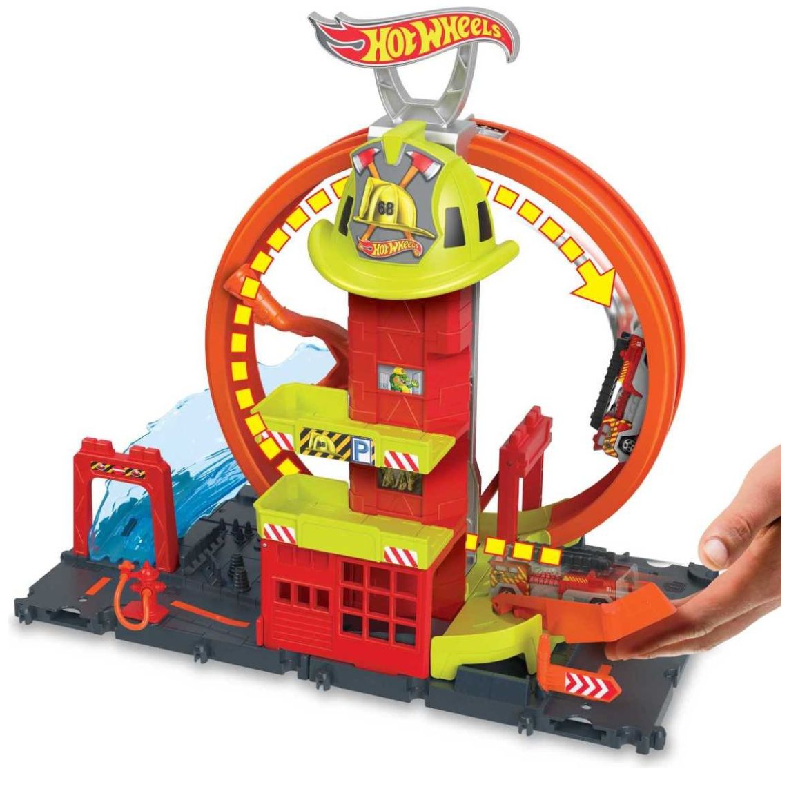 Pista de Juguete Hot Wheels City Súper Estación de Bomberos