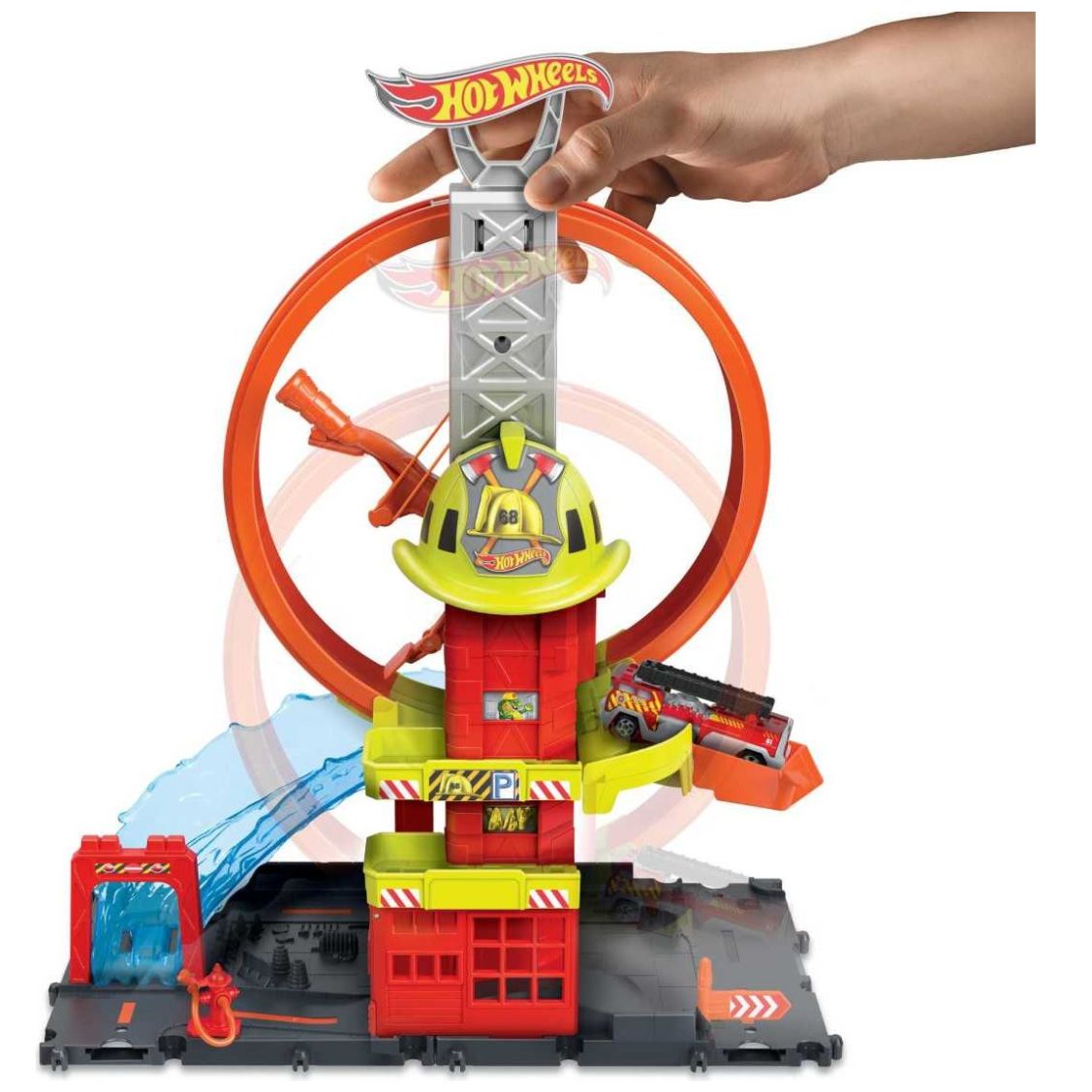Pista de Juguete Hot Wheels City Súper Estación de Bomberos