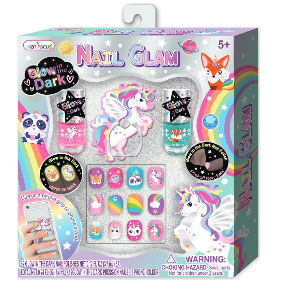 Juego para Uñas Glamoroso Brilla en la Oscuridad