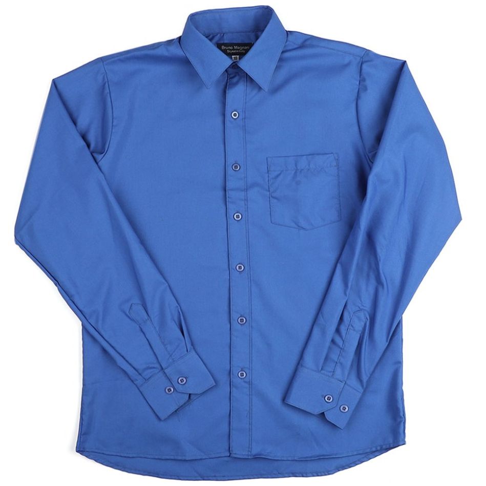 Camisa para Niño de Vestir Manga Larga Azul Francia Bruno Magnani