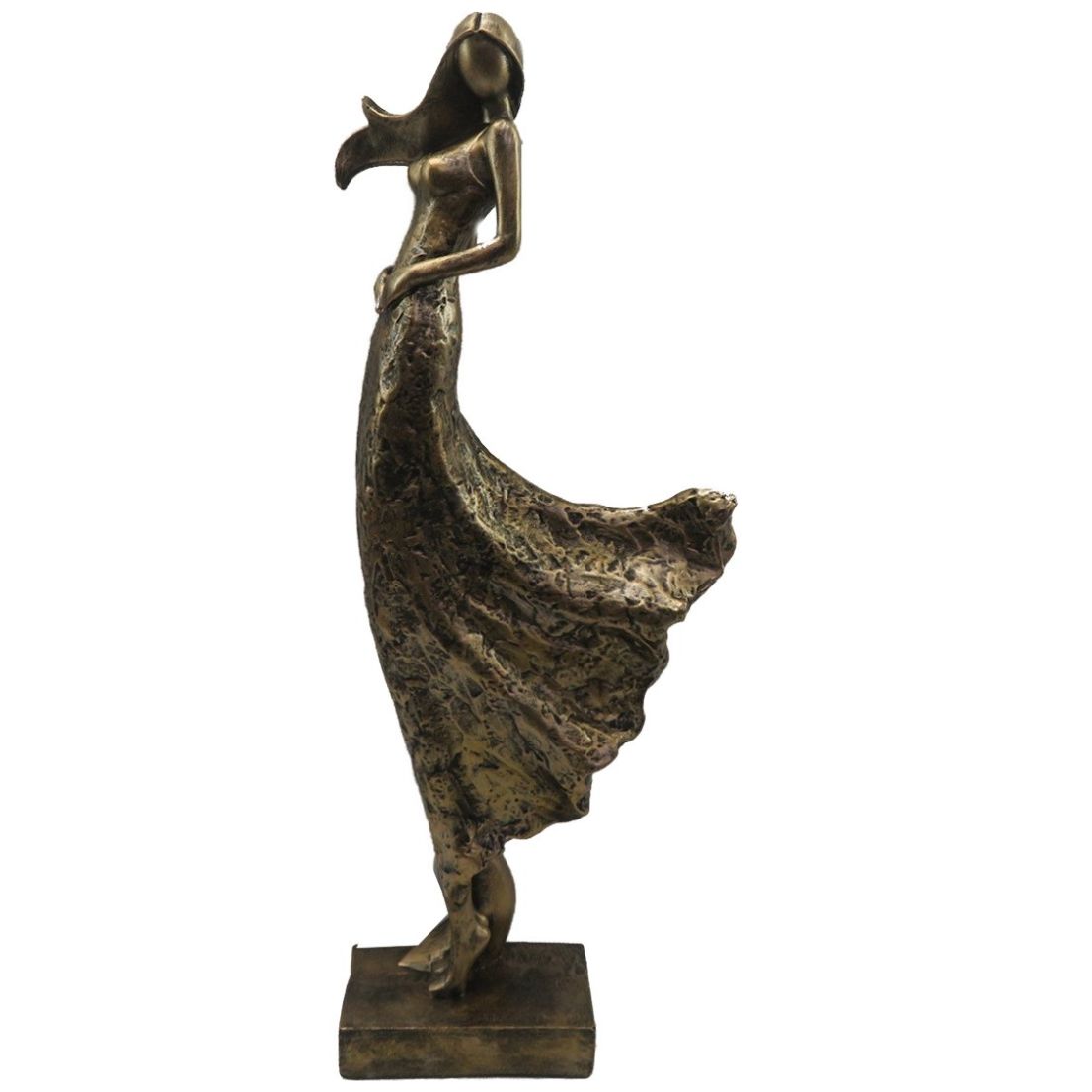 Figura de Mujer Posando Color Bronce Antiguo Mideko
