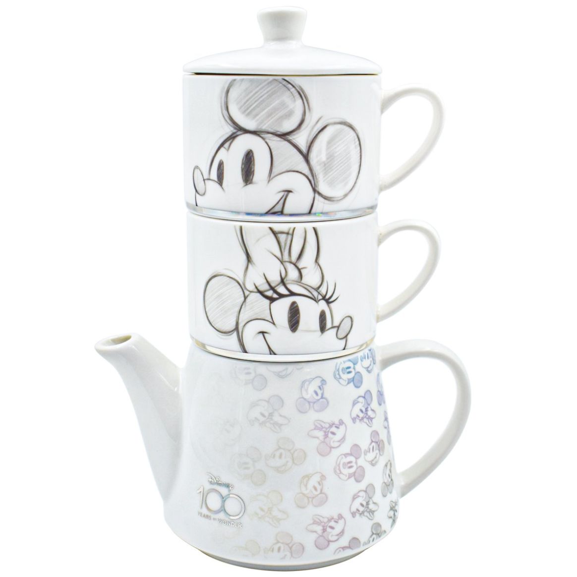 Juego Para Té para Dos Con Caja de Porcelana Disney 100