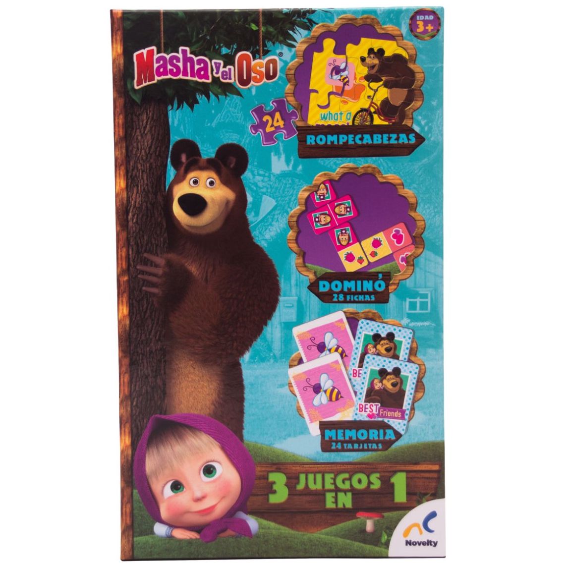  Set de Juegos 3 en 1 Masha Y el Oso