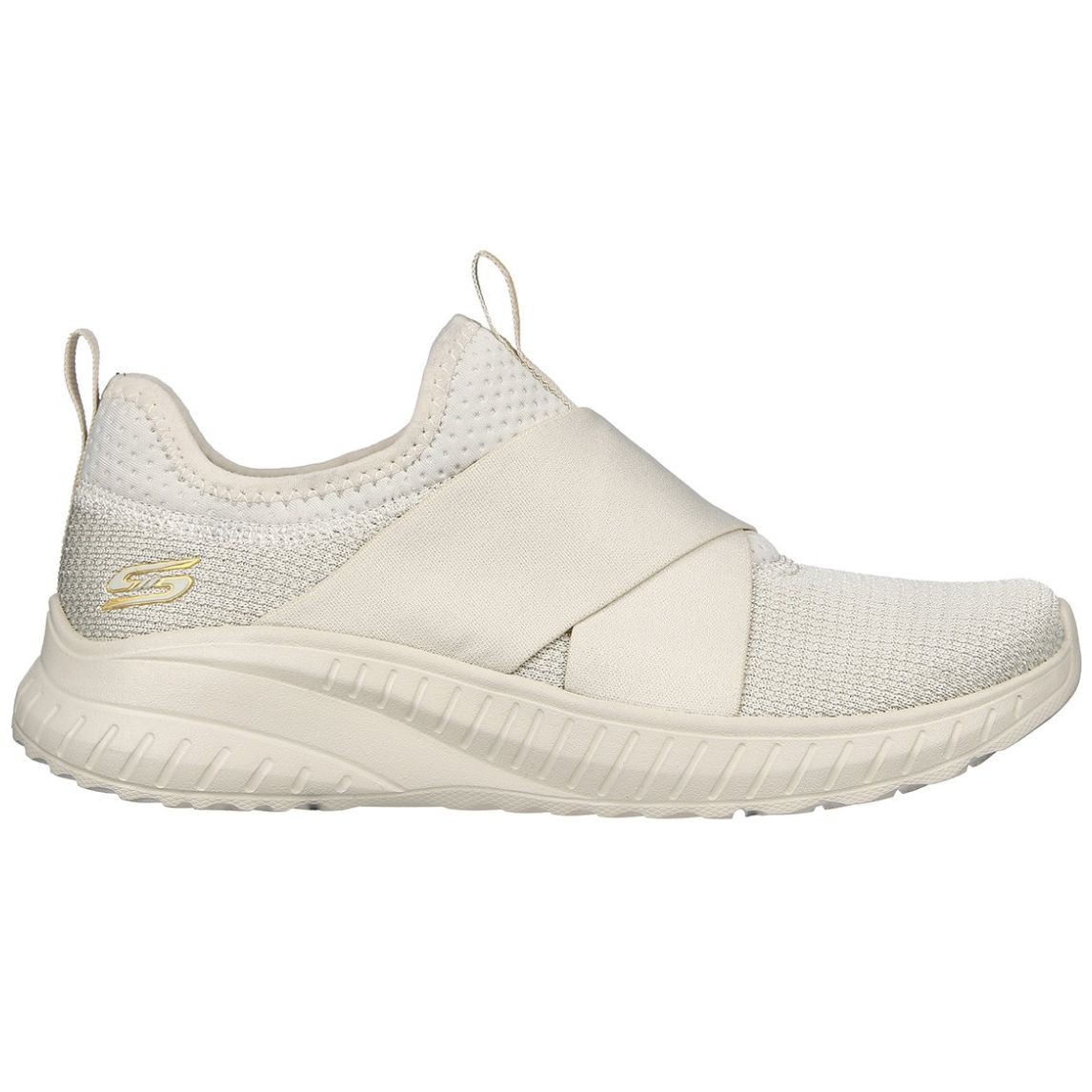 Tenis Slip On Resorte Cruzado Beige Skechers