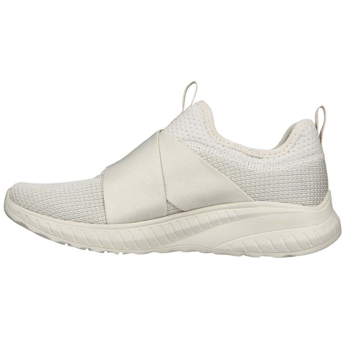 Tenis Slip On Resorte Cruzado Beige Skechers