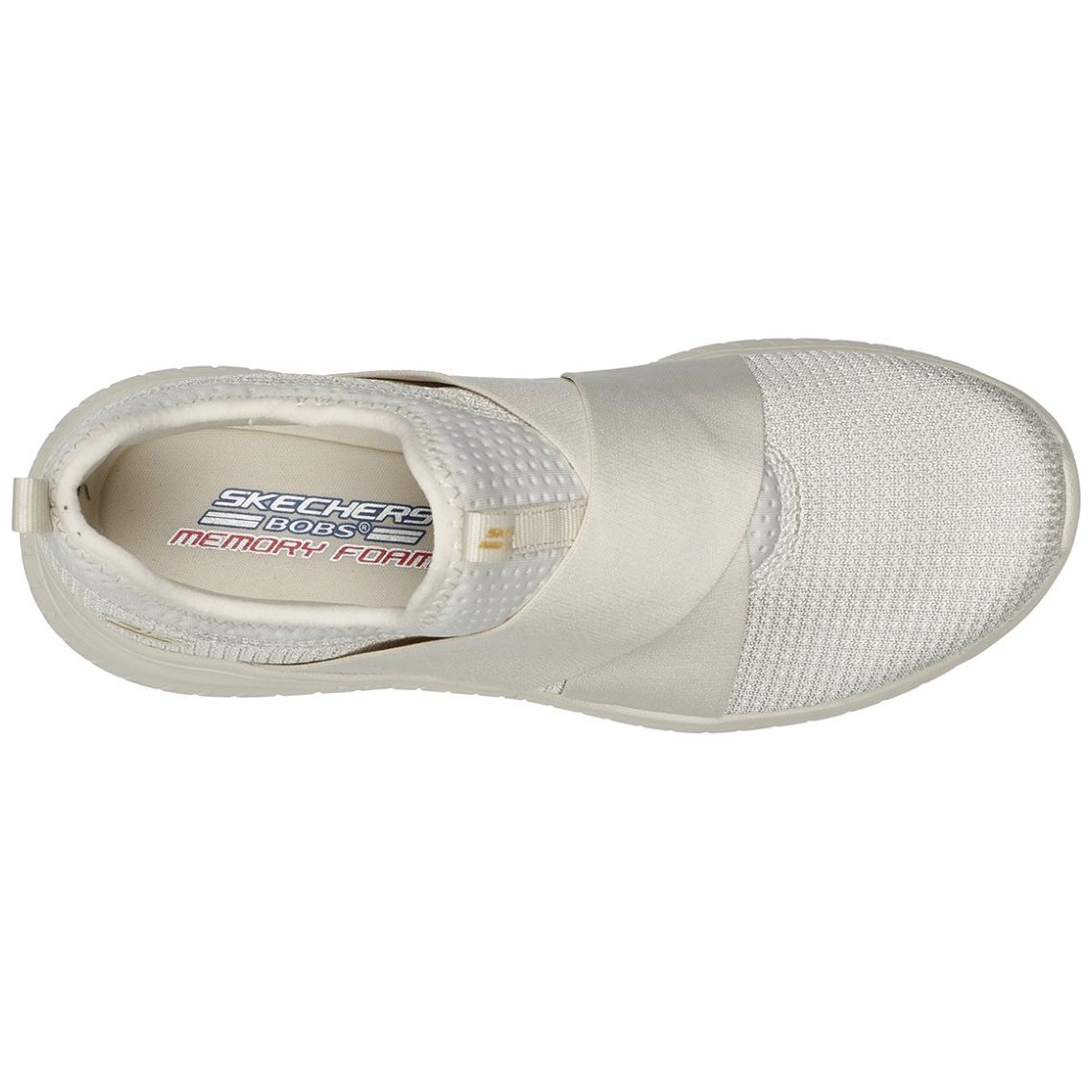 Tenis Slip On Resorte Cruzado Beige Skechers