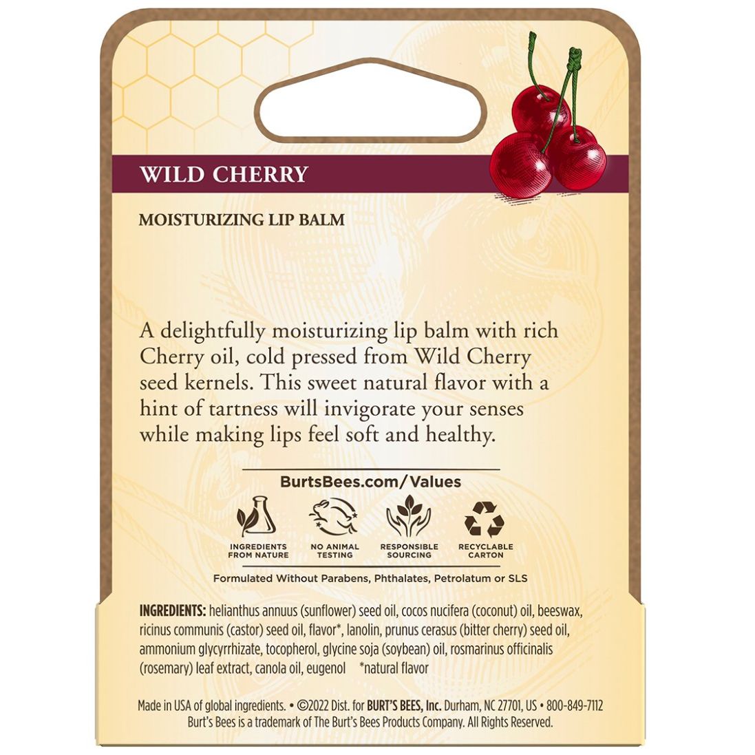  Lip Balm Wild Cherry In Blister Box Burts Bees