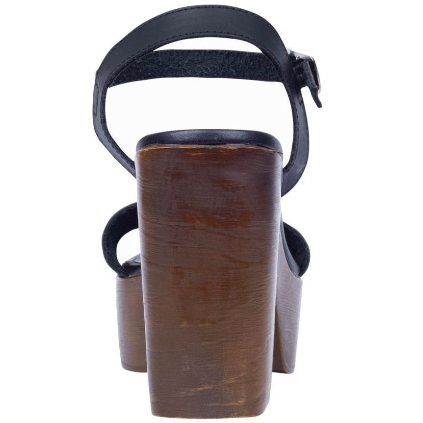 Sandalia Ajustable con Plataforma Negra Forever 21