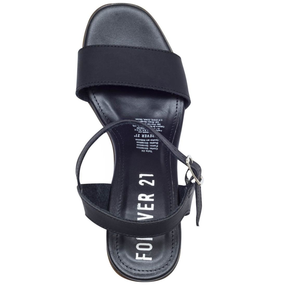 Sandalia Ajustable con Plataforma Negra Forever 21