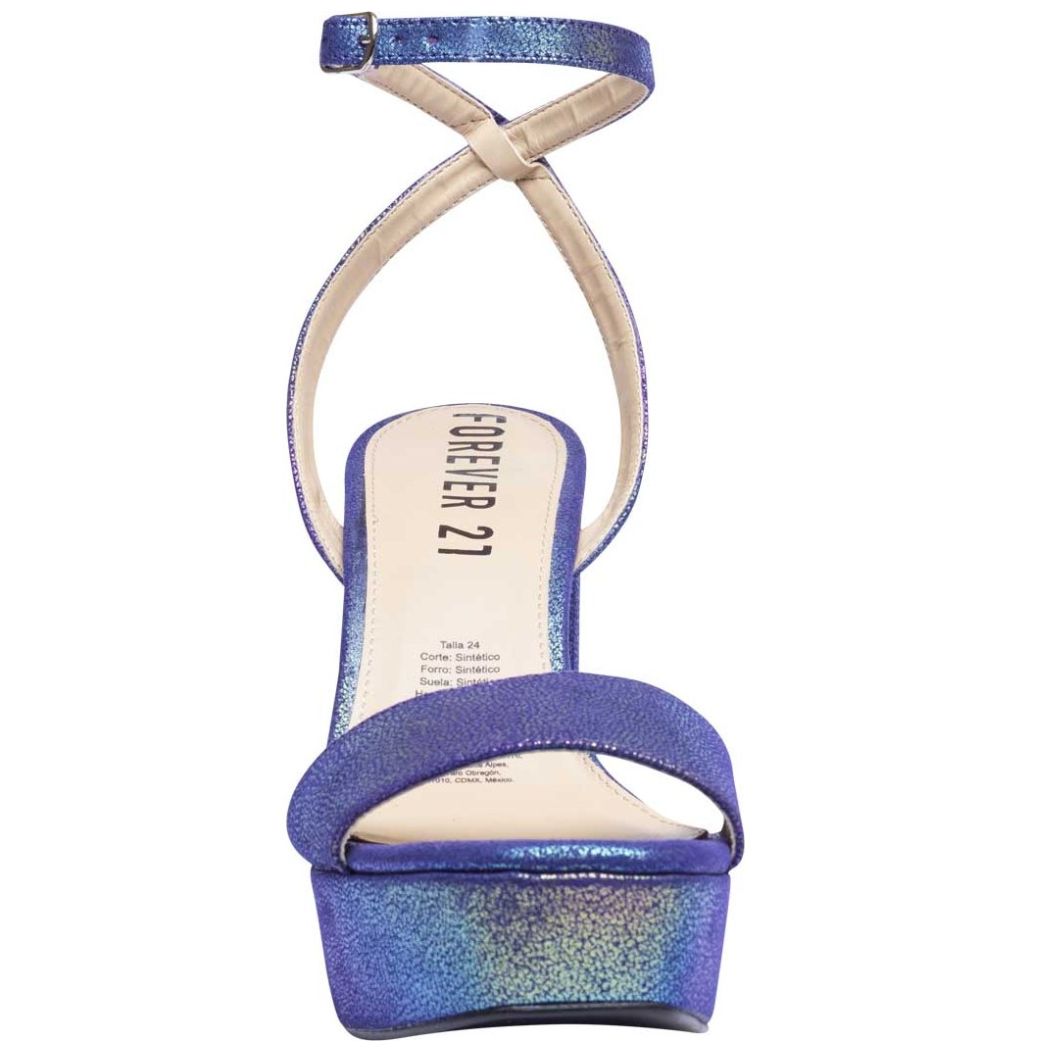 Sandalia Belen con Media Plataforma y Ajuste de Pulsera Azul Forever 21