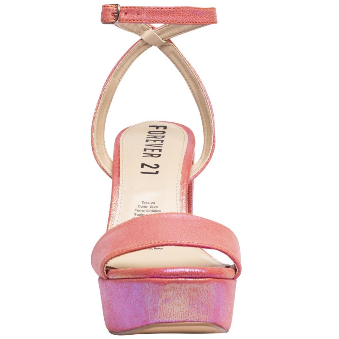 Sandalia Belen con Media Plataforma y Ajuste de Pulsera Naranja Forever 21