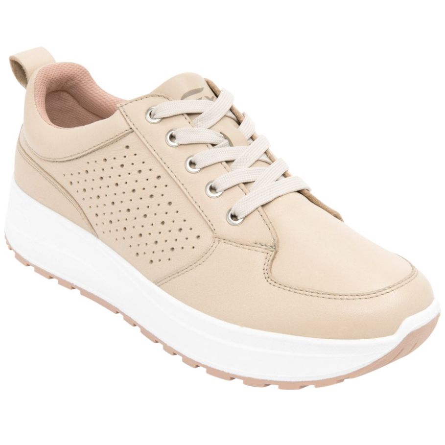 Tenis Casual con Puntos Beige Flexi