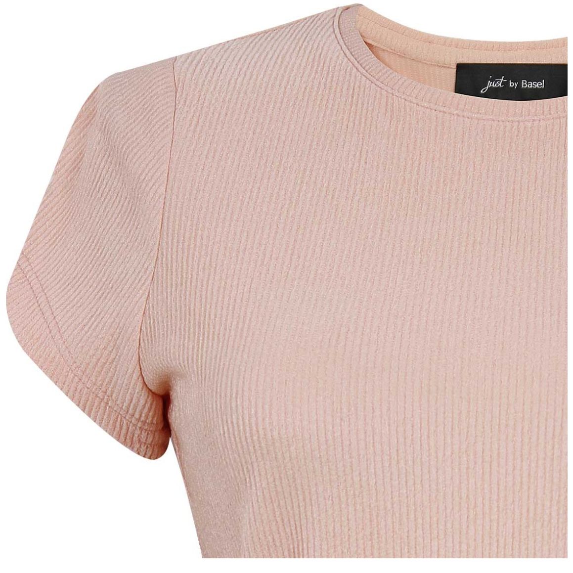 Blusa Just By Basel Manga Corta Cuello Redondo Diseño Liso