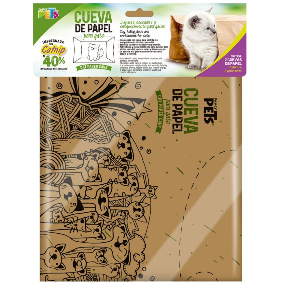 Cueva de Papel para Gato con Catnip Fancy Pets