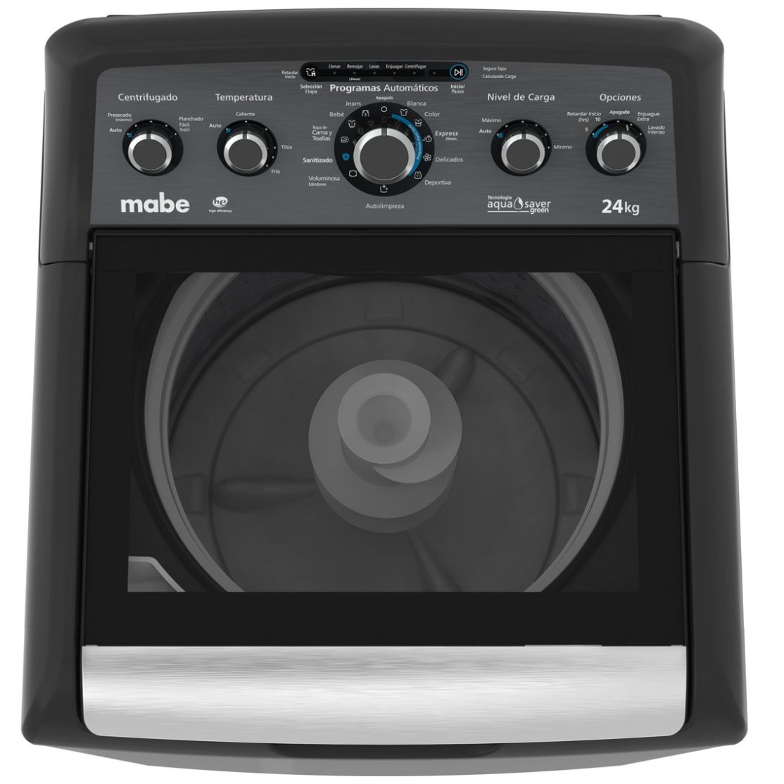 Lavadora Gris Mabe Carga Superior 24Kg Lma74215Wdab1