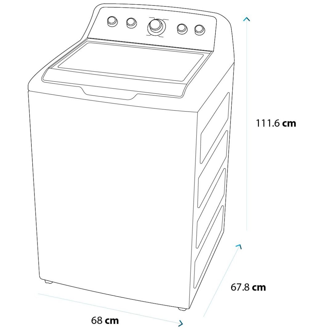 Lavadora Gris Mabe Carga Superior 24Kg Lma74215Wdab1