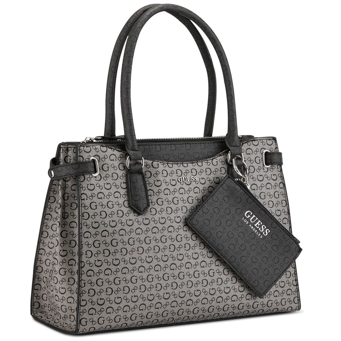 Bolsa Guess Factory Estilo Satchel en Color Negro Multi Modelo Sv884507-Bml